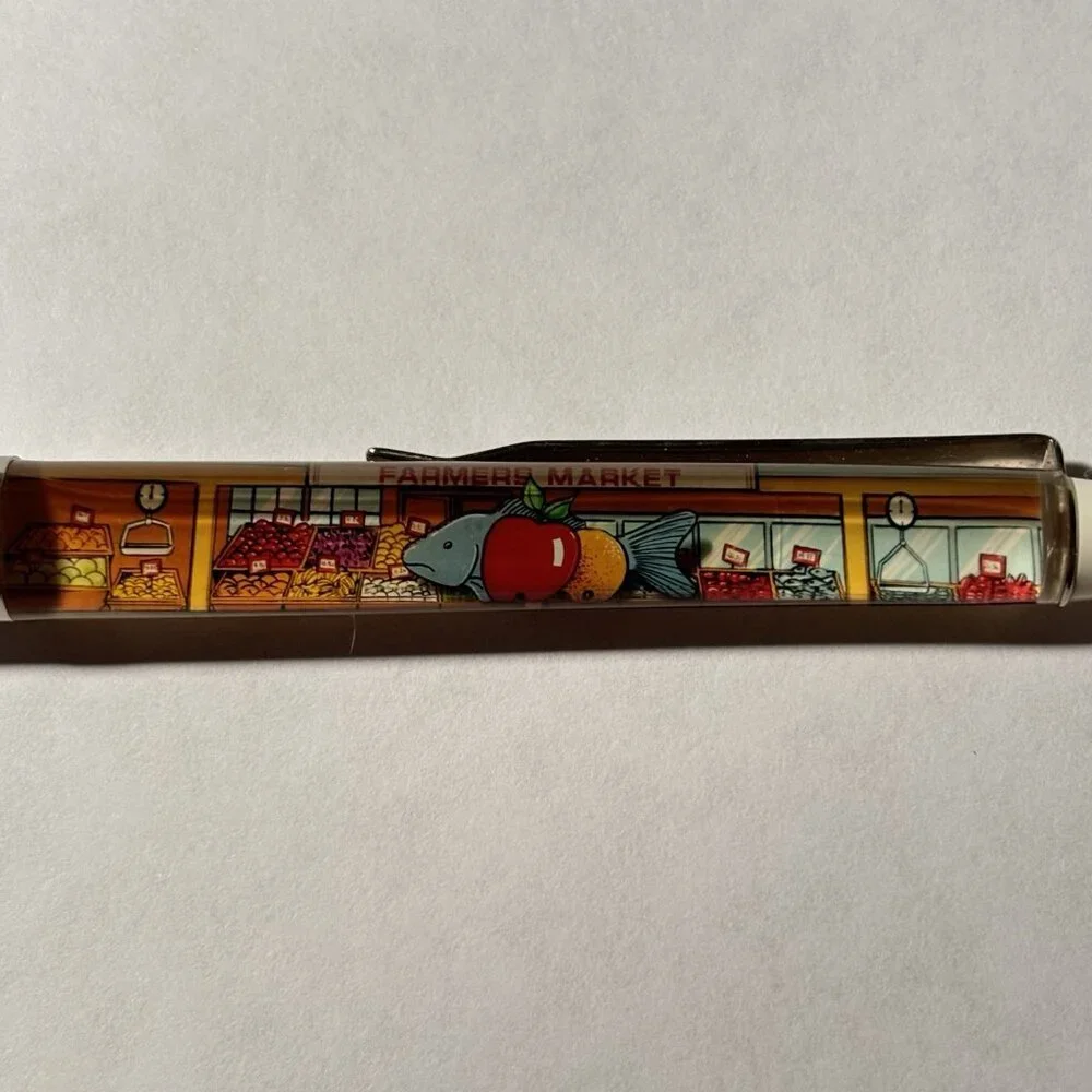 Pike Place Market Seattle Floaty Pen Fish Fruit Moves by Farmers Market Vintage